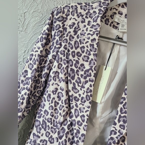 Rachel Zoe open-front blazer in a cream and lavender leopard print *NWT* - Picture 4 of 14